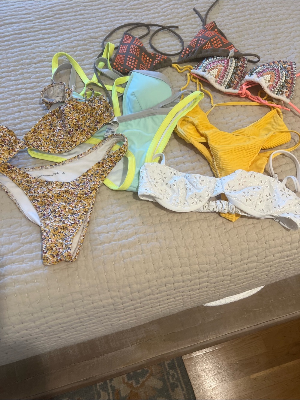 Mixed Bikini Set Lot - Yellow, White, Mint, Floral, Multicolor